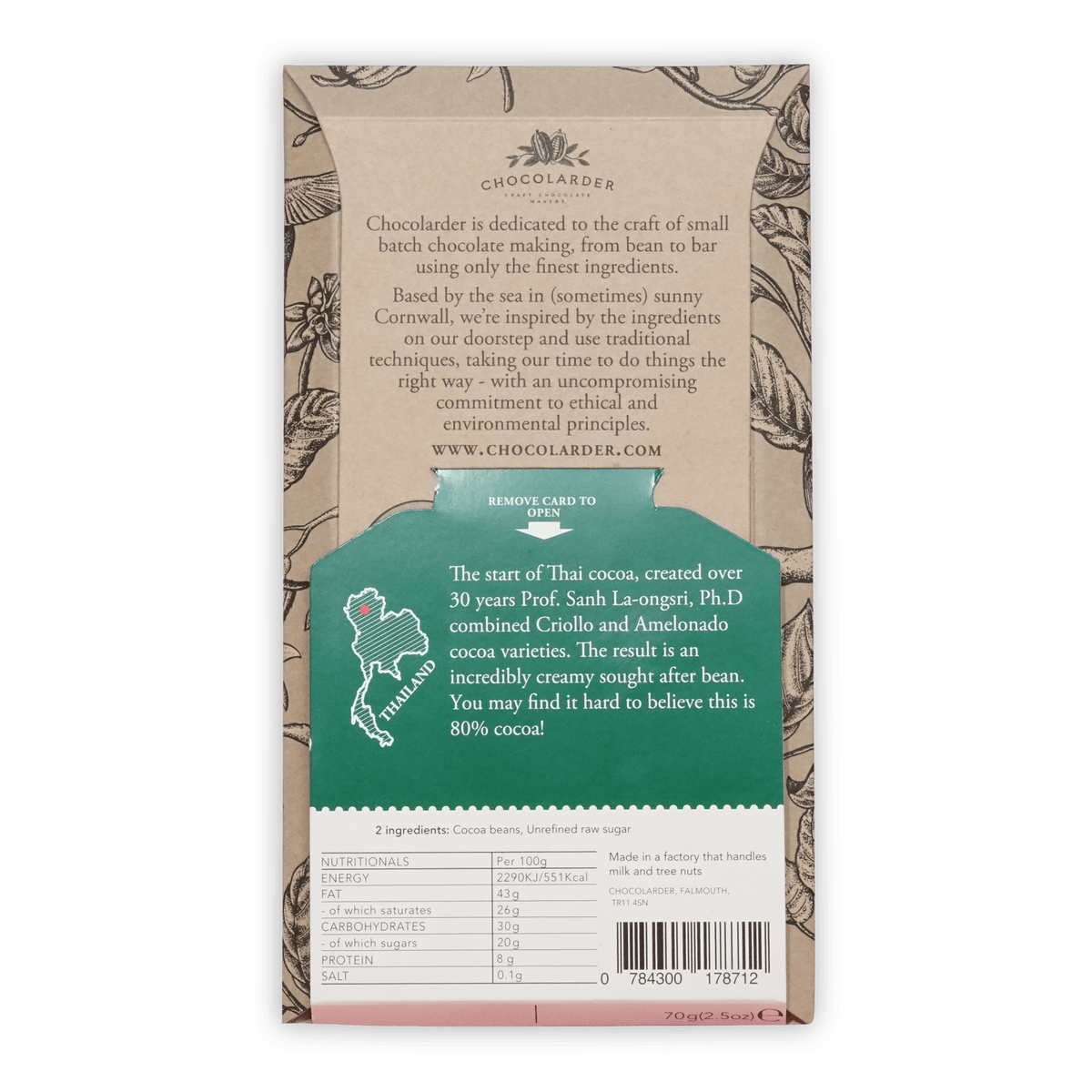 Chocolarder Doi Pui Thailand 80% Dark Chocolate Bar Chocolarder Doi Pui Thailand 80% Dark Chocolate Bar