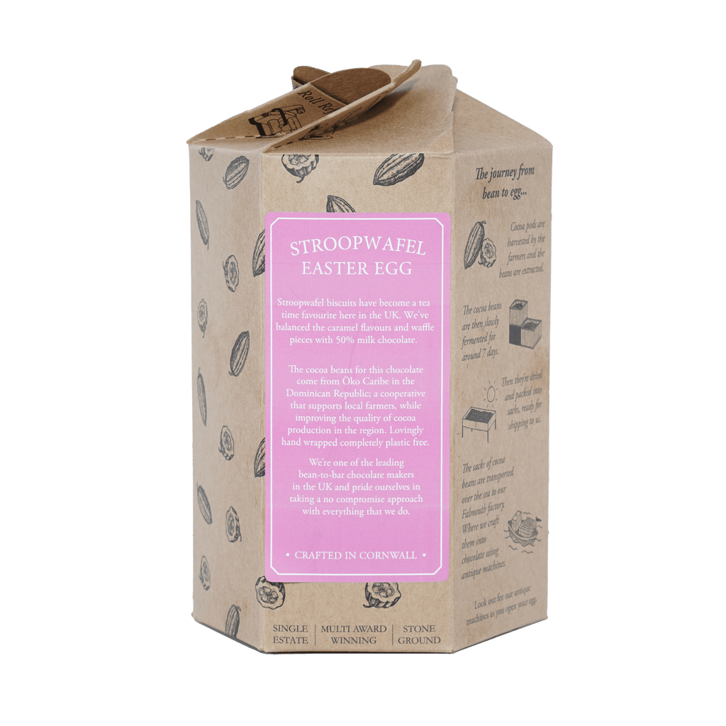 Chocolarder Easter Egg Stroopwafel Milk Chocolate 50% box with pink label