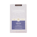 Chocolarder Ponta Figo 70% dark chocolate box with a light grey botanical pattern and blue label on a black background.