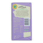 Chocolarder Rhubarb & Ginger Milk Chocolate 50% purple torn wrapper