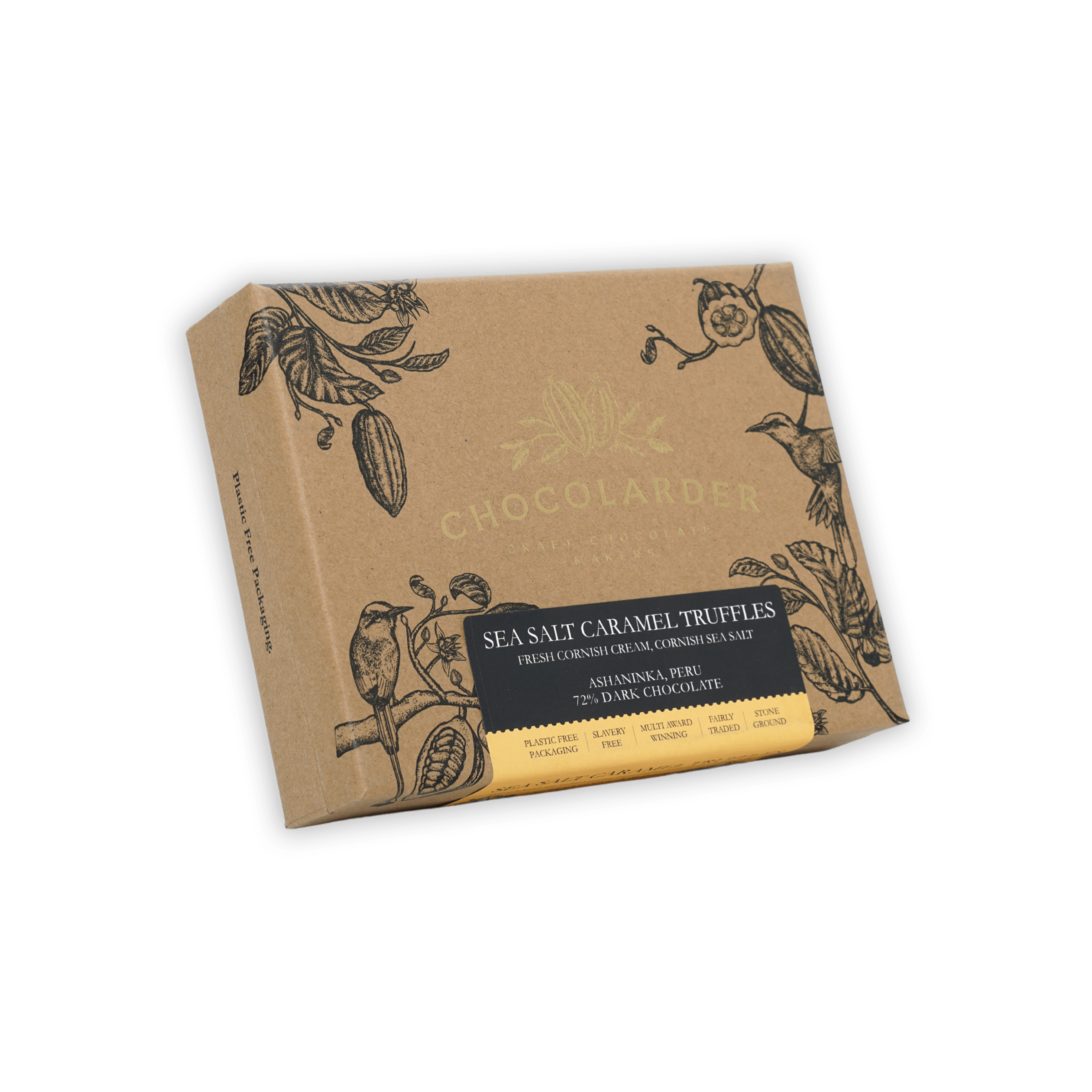 Chocolarder Sea Salt Caramel Truffles Box 12 pcs beige cardboard