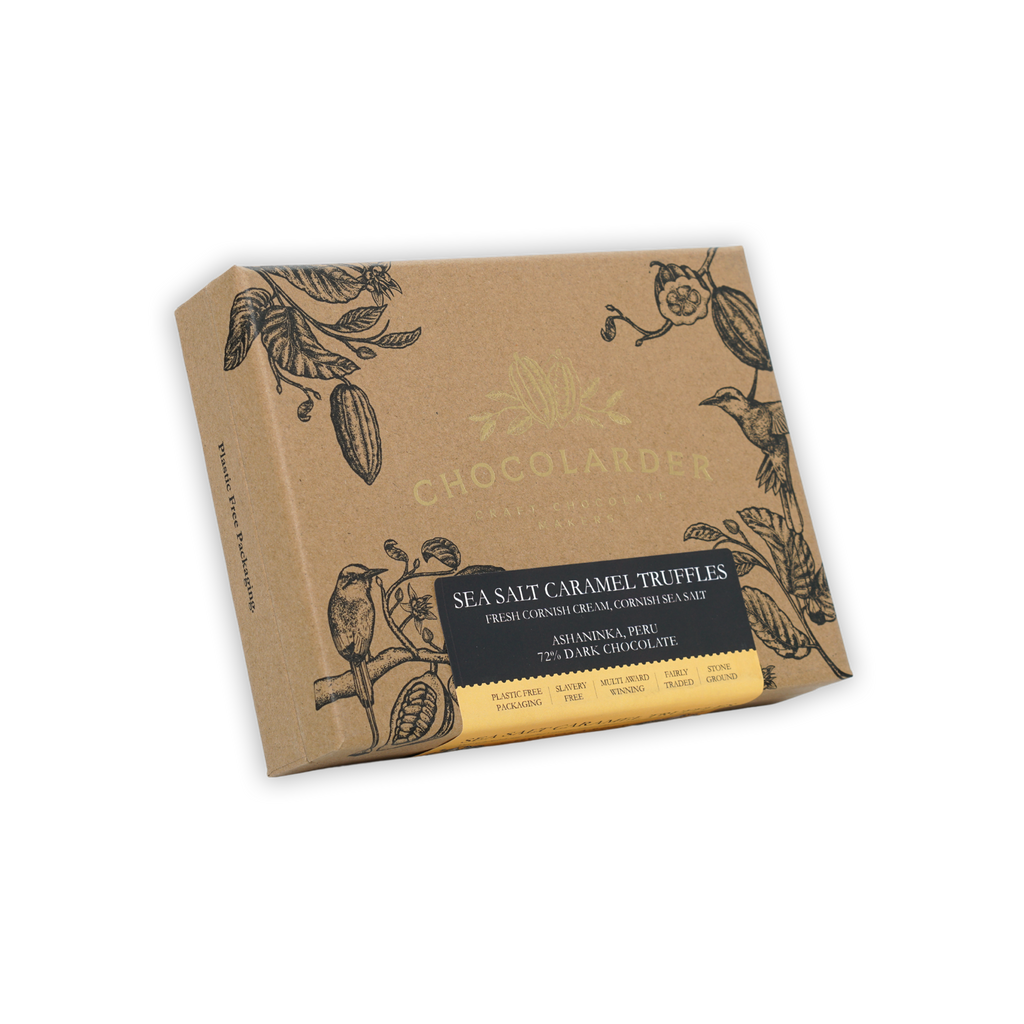 Chocolarder Sea Salt Caramel Truffles Box 12 pcs beige cardboard