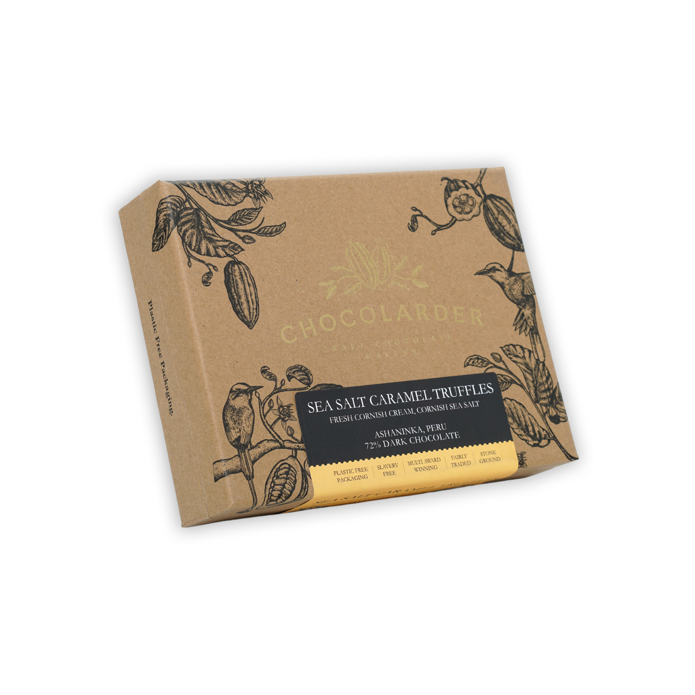 Chocolarder Sea Salt Caramel Truffles Box 12 pcs beige cardboard