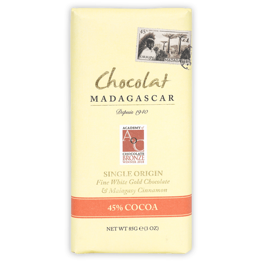 Chocolat Madagascar White Chocolate w/ Cinnamon 45%