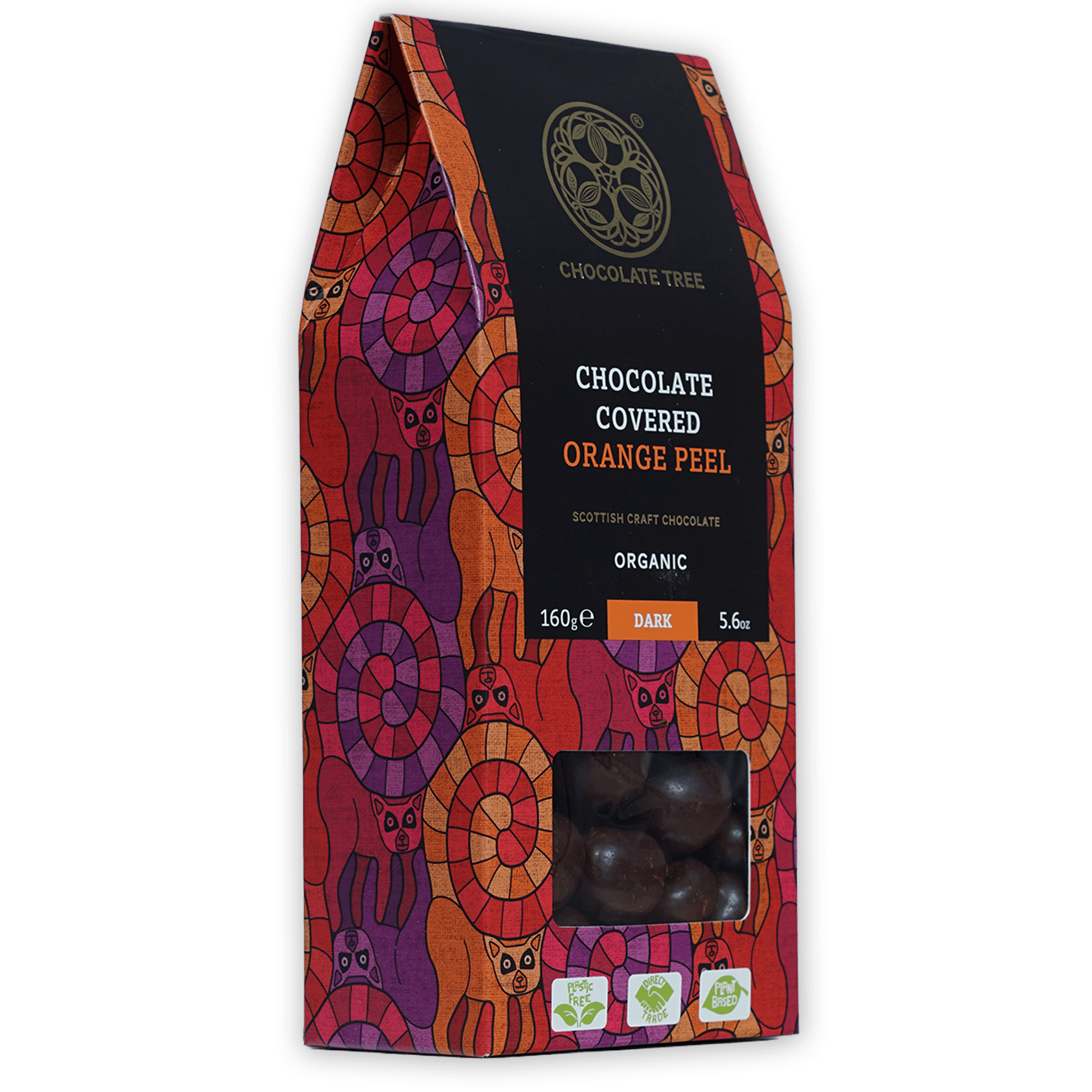 Chocolate Tree organic dark chocolate-covered orange peel candies 70% bag