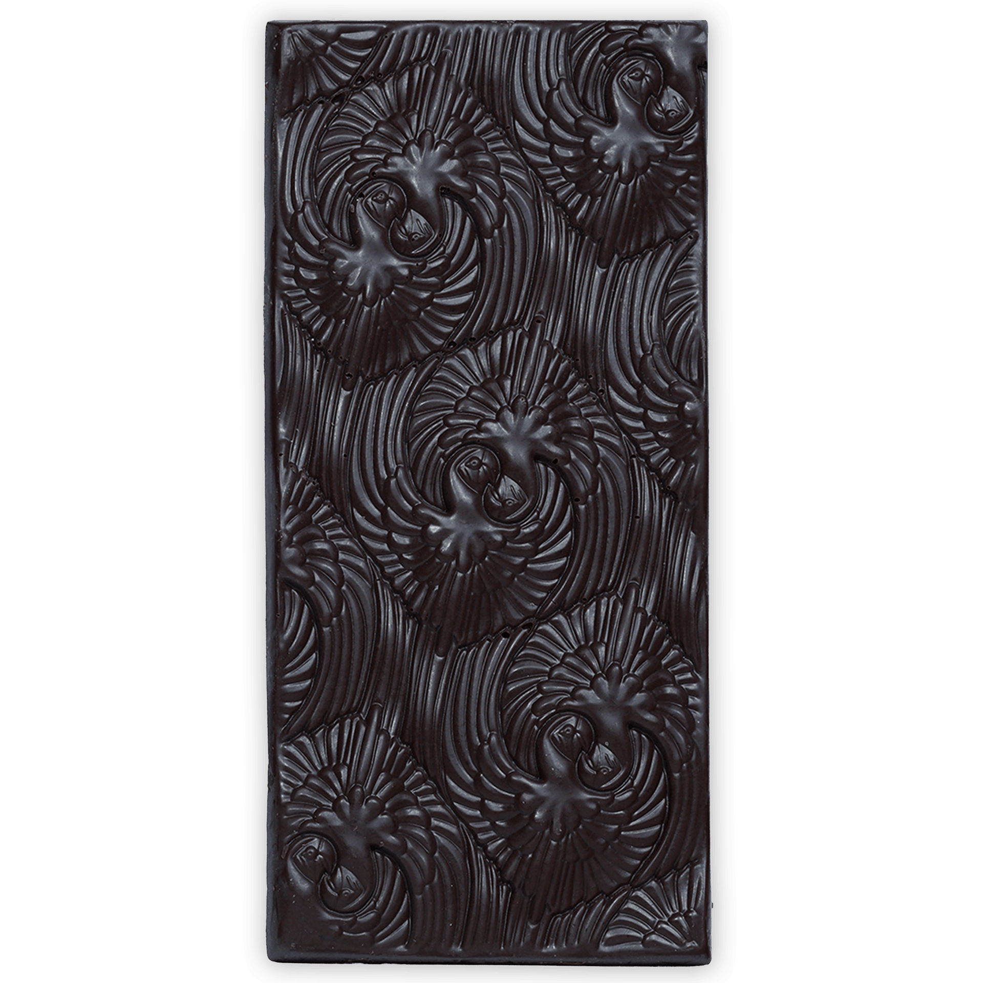 Chocolate Tree Dark Mexico Aztec Spice 70% bar with embossed floral pattern
