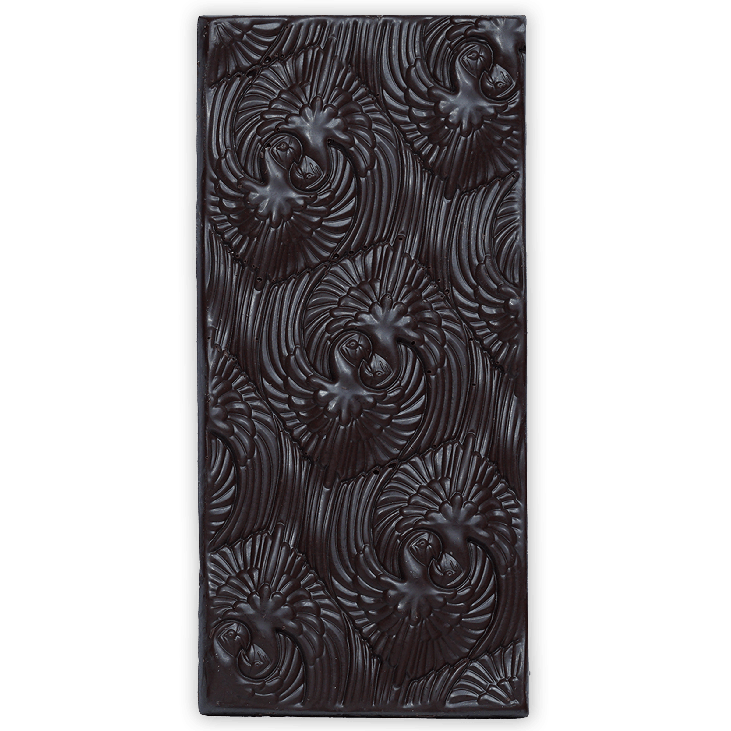 Chocolate Tree Dark Mexico Aztec Spice 70% bar with embossed floral pattern