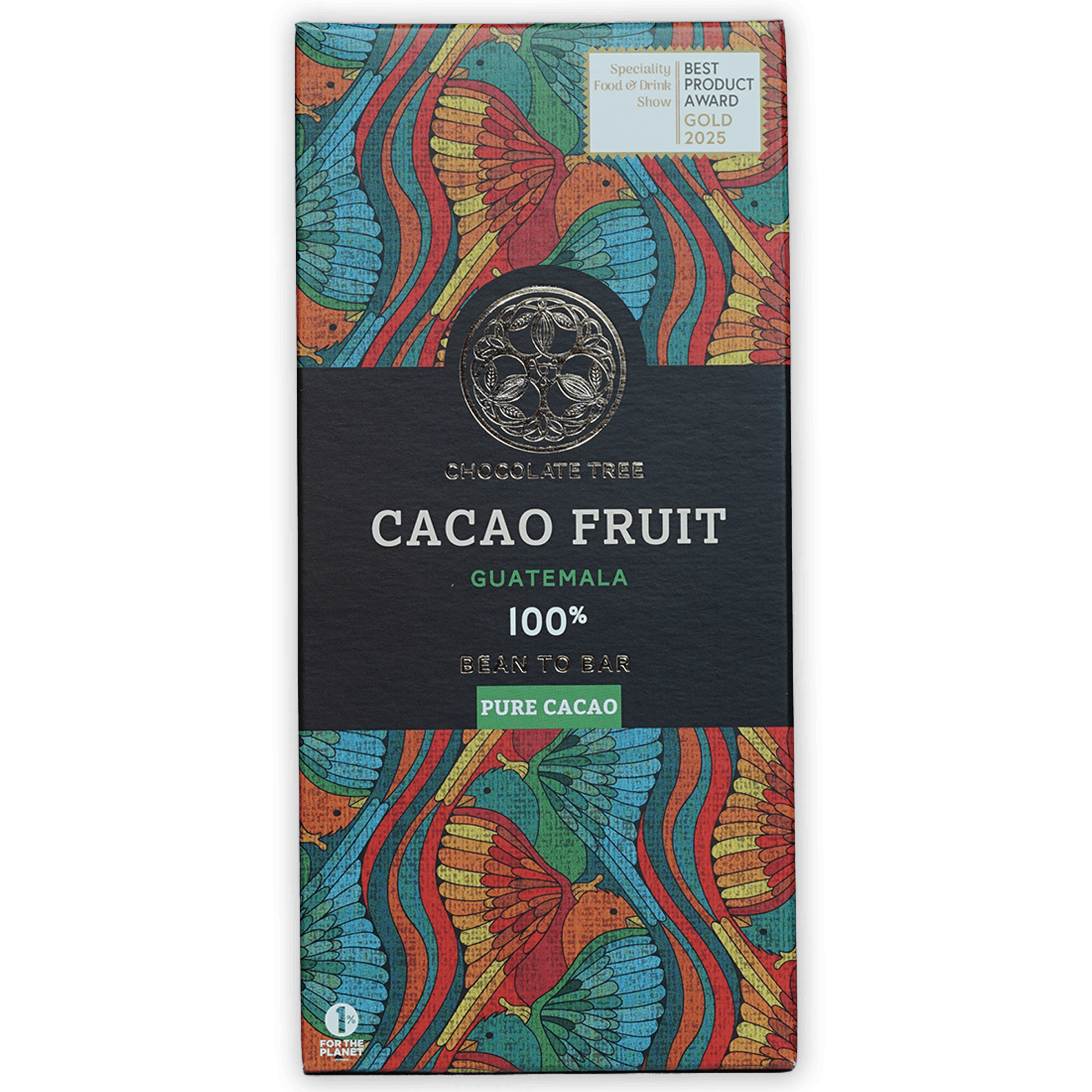 Chocolate Tree 100% pure cacao bar from Guatemala in vibrant wrapper
