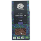 Chocolate Tree Hot Chocolate Dark 70% bar in vibrant purple green botanical wrapper