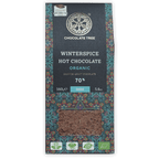 Chocolate Tree Winterspice organic 70% dark hot chocolate bar in teal green package