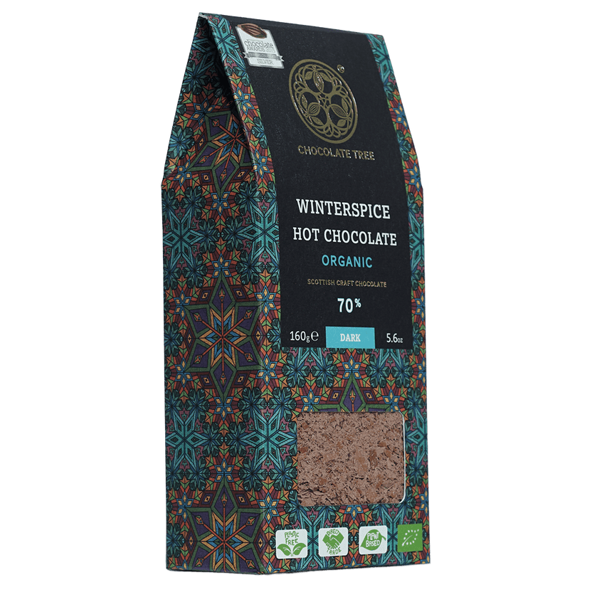 Chocolate Tree organic 70% dark winter spice hot chocolate bag
