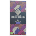 Chocolate Tree Milk w/ Nordic Berries 50% bar in bear-patterned wrapper