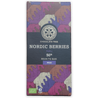Chocolate Tree Milk w/ Nordic Berries 50% bar in bear-patterned wrapper