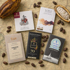 Collector's Flight chocolate gift bundle, five craft bars on a vintage map.