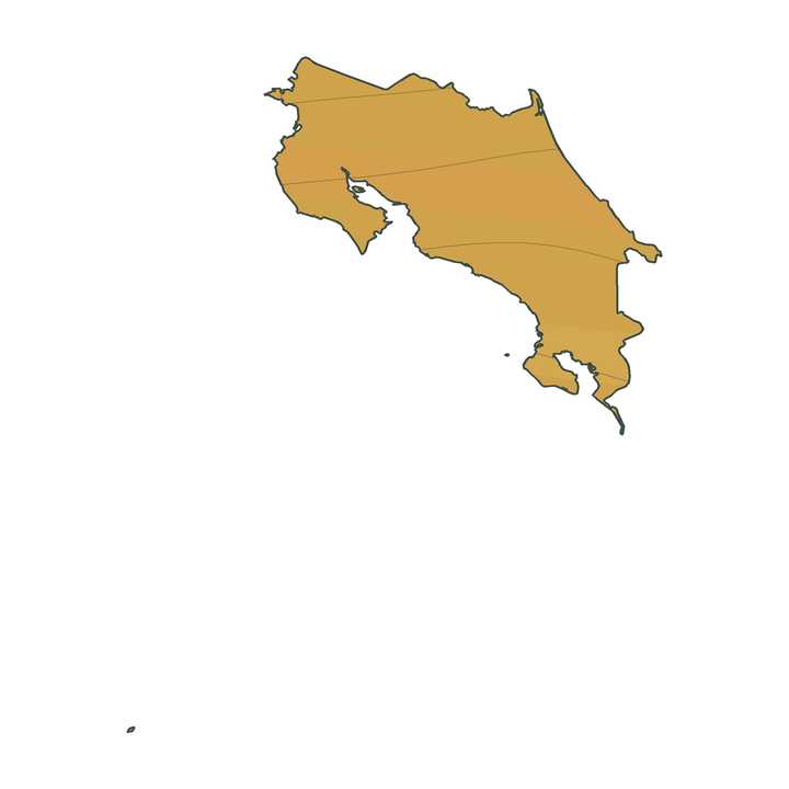 Costa Rica atlas map outline