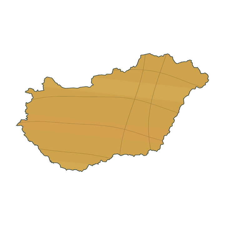 Hungary atlas map outline