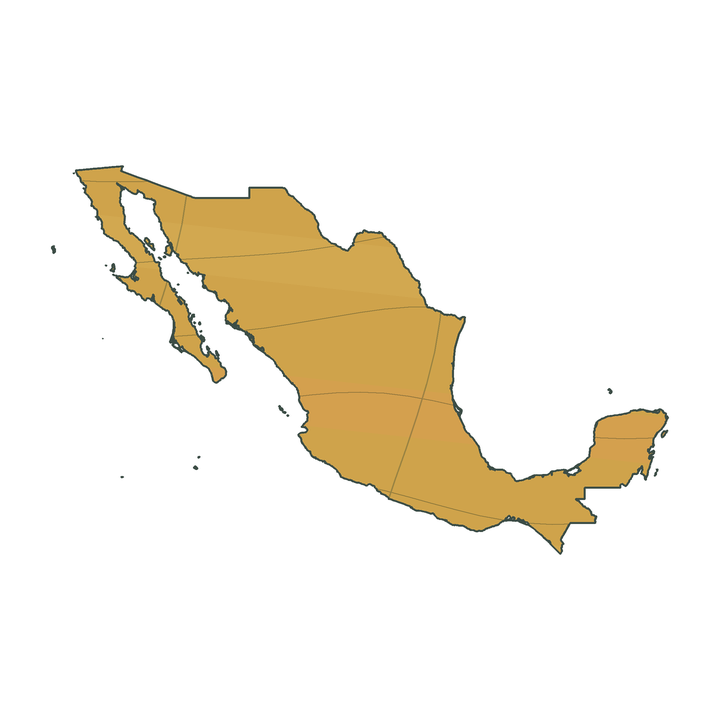 Mexico atlas map outline
