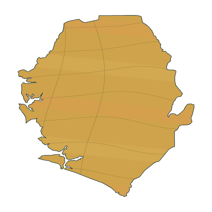 Sierra Leone atlas map outline