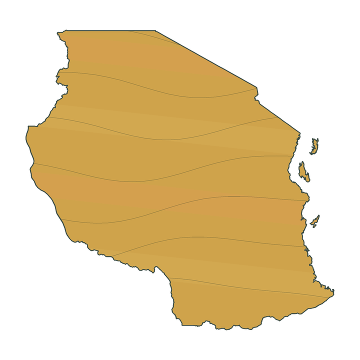 Tanzania atlas map outline