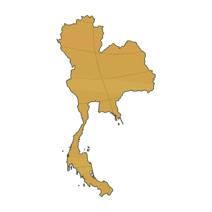 Thailand atlas map outline