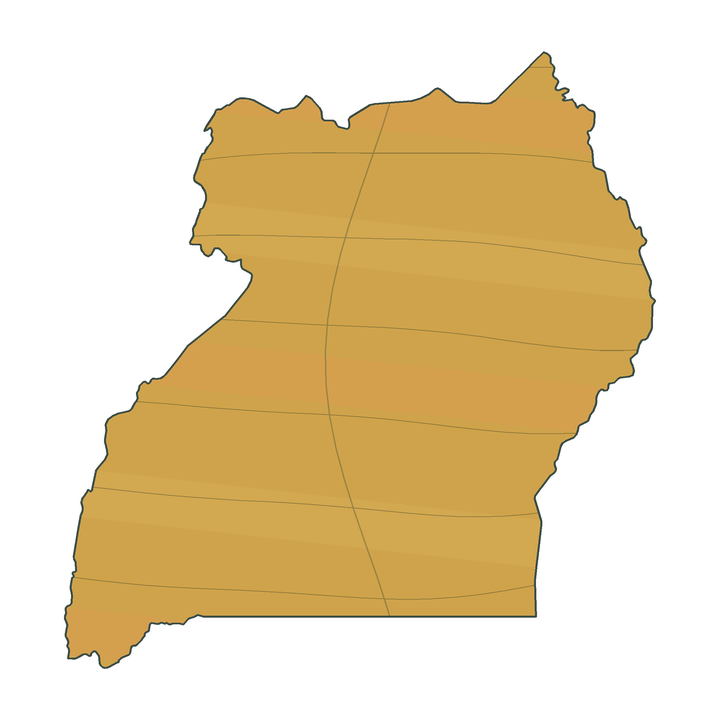 Uganda atlas map outline