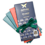 Definite Chocolate Variety Bundle: navy bar with gold butterfly logo