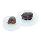 Bitten dark chocolate-covered date with caramel and salt, 8-pack