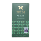 Definite Oko Caribe 80% cacao dark chocolate bar with green wrapper and silver award