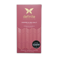 Definite Dark Chocolate Coffee & Sea Salt 65% wrapper with gold butterfly