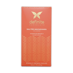 Definite Cashew Milk Chocolate w/ Macadamia 57% coral wrapper with gold butterfly