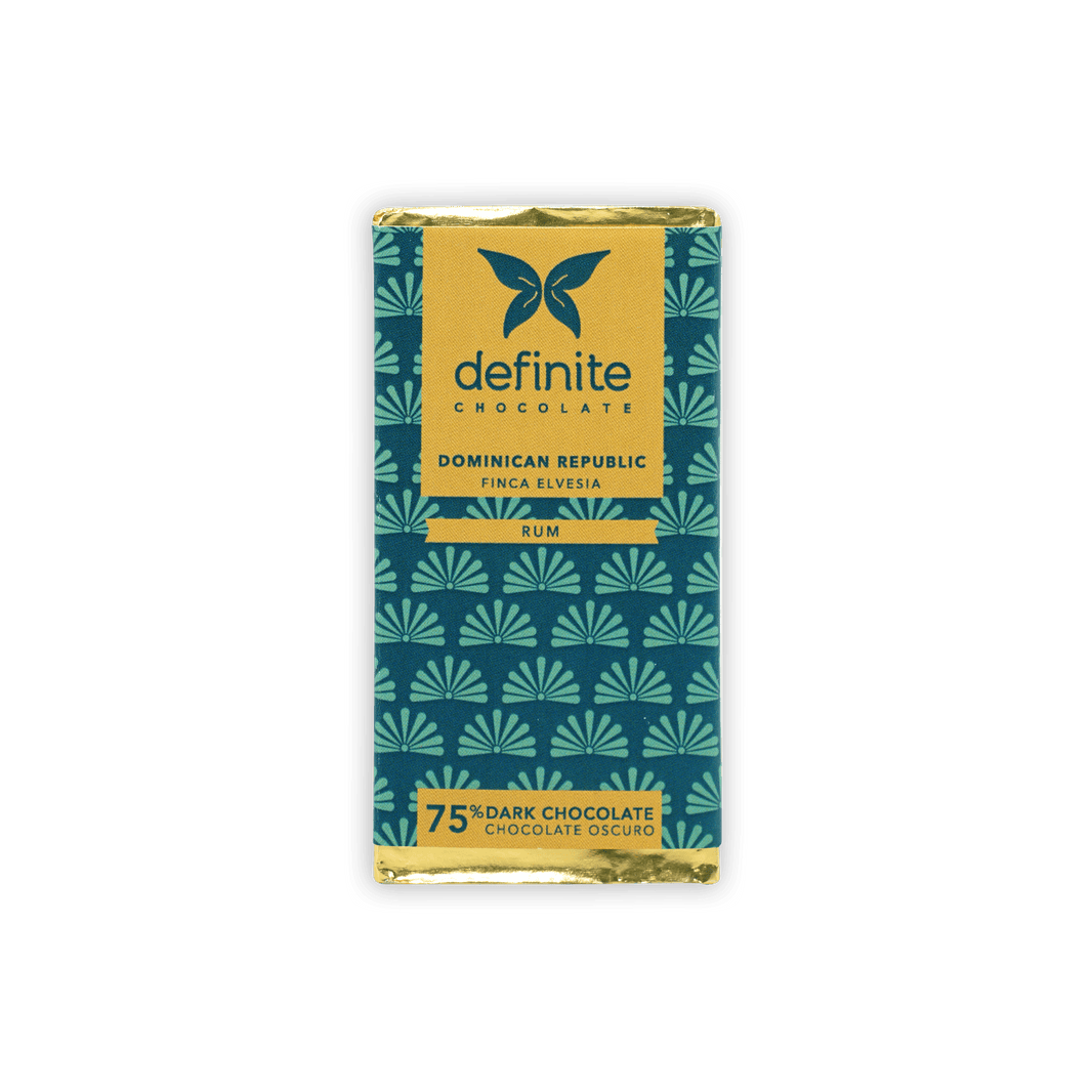 Definite Chocolate Mini Bars Rum Infusion 75% dark chocolate bar