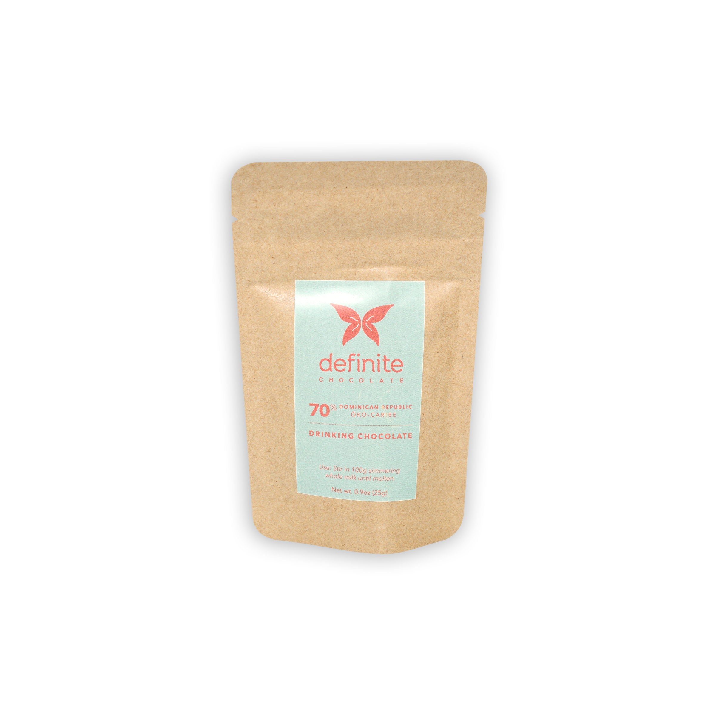 Definite Drinking Chocolate Dark 70% Dominican Republic pouch