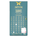 Teal Definite Cashew Milk Chocolate bar with caramelized almonds, gold butterfly logo