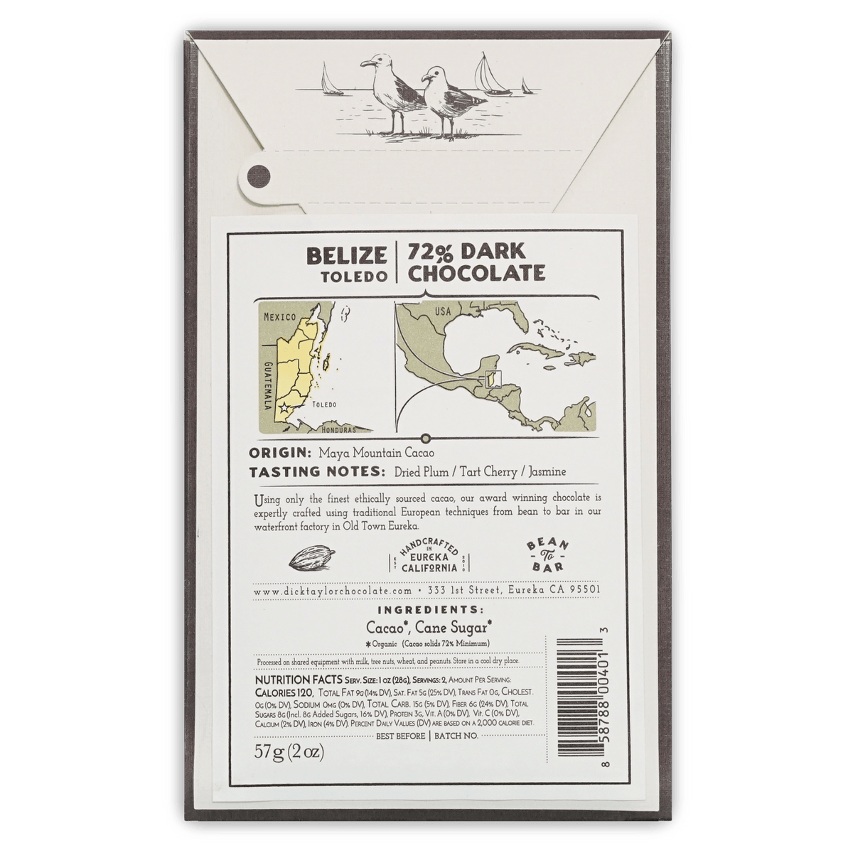 Dick Taylor Belize Toledo 72% Dark Chocolate Bar