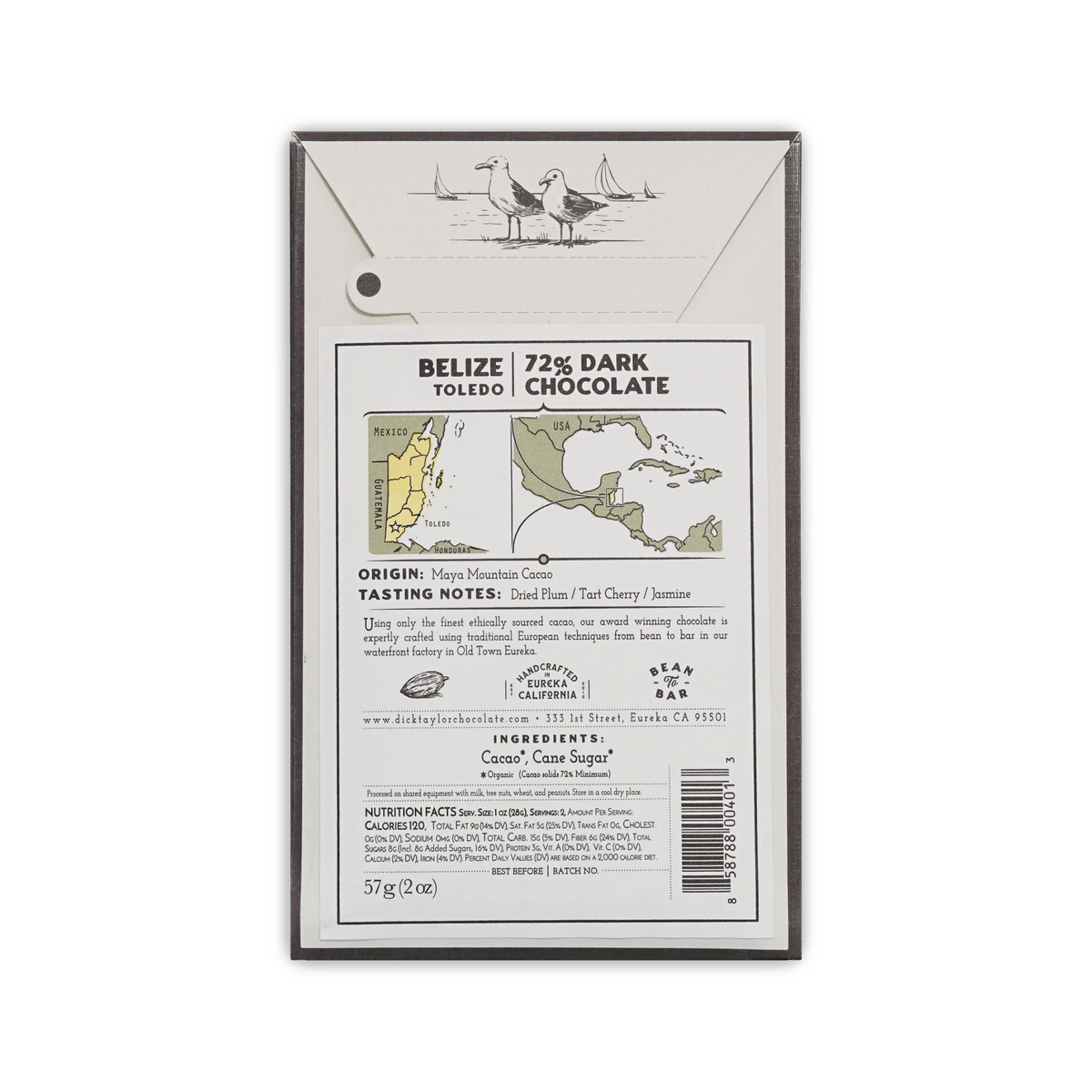 Dick Taylor Belize Toledo 72% Dark Chocolate Bar