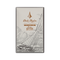 Dick Taylor Craft Chocolate 73% Dark with Brown Butter, Nibs and Sea Salt bar in cream box with a sailboat illustration, 57g.