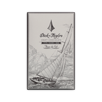 Dick Taylor Craft Chocolate 73% Dark with Fleur de Sel bar, cream box with a sailboat illustration, 57g