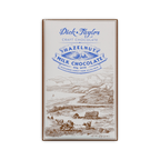 Dick Taylor Craft Chocolate Hazelnut Milk Chocolate 55% bar, cream box with a farm and cows illustration, 57g