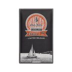 Dick Taylor Straight Bourbon Whiskey 70% dark chocolate bar, dark box with orange barrel and sailboat illustration, Limited Release