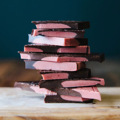 Dick Taylor chocolate dipped strawberries and cream bar stack with pink swirls