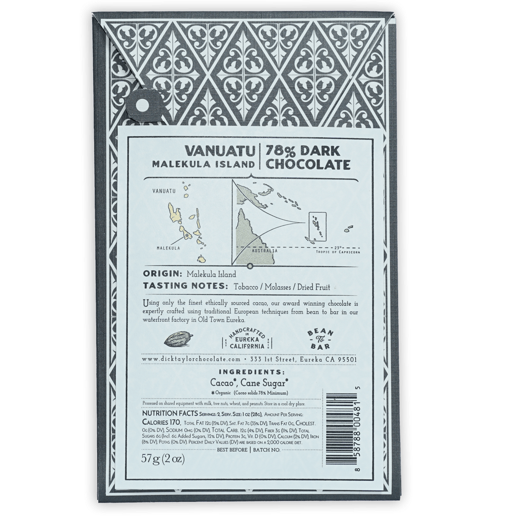 Dick Taylor Vanuatu Malekula 78% limited edition dark chocolate bar