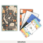 Colorful Omnom chocolate bars with rainbow unicorn designs in Discover Chocolate Club