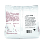 Back of Domori Bulk Dark Canoabo Chocolate Drops 62% 1kg white paper packaging with black text and nutritional info