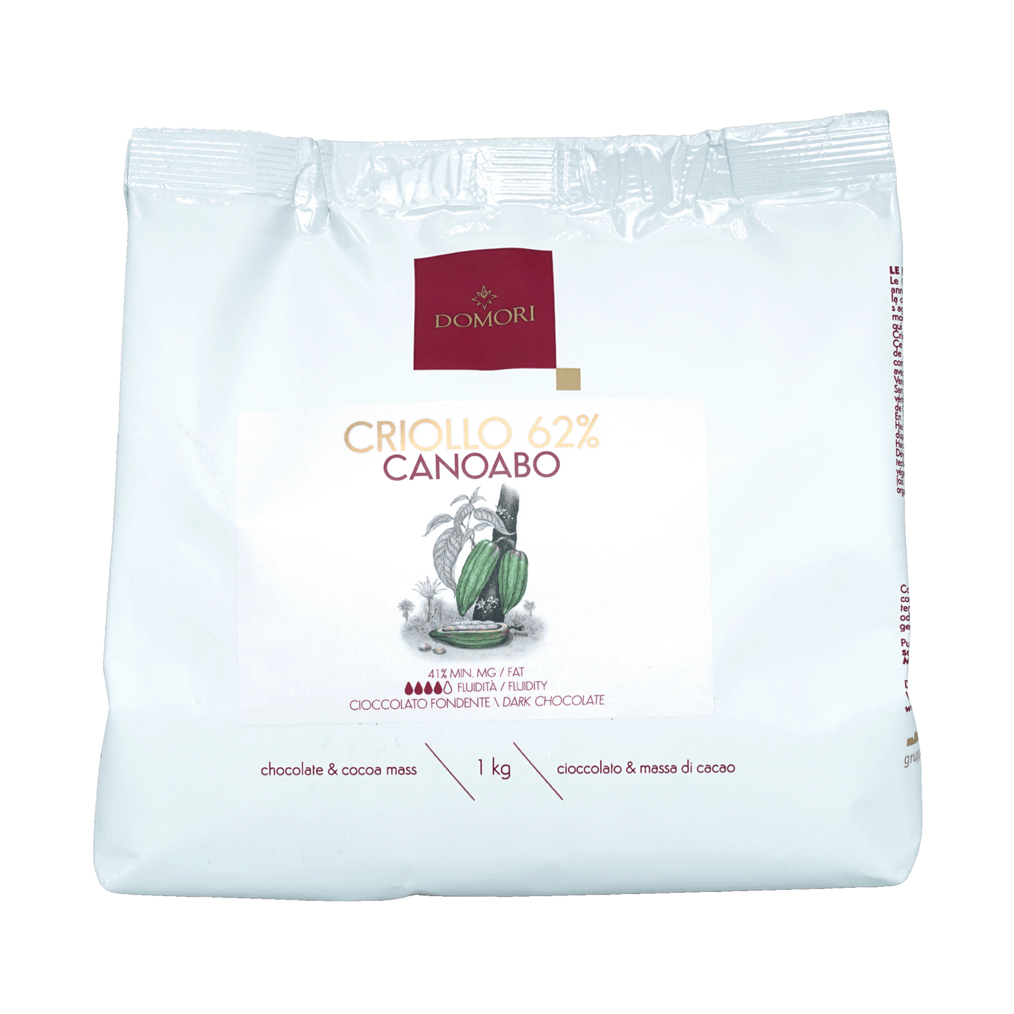 Domori Bulk Dark Canoabo Chocolate Drops 62% 1kg