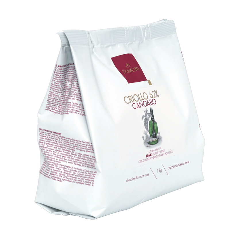 Domori Bulk Dark Canoabo Criollo 62% chocolate drops 1kg bag