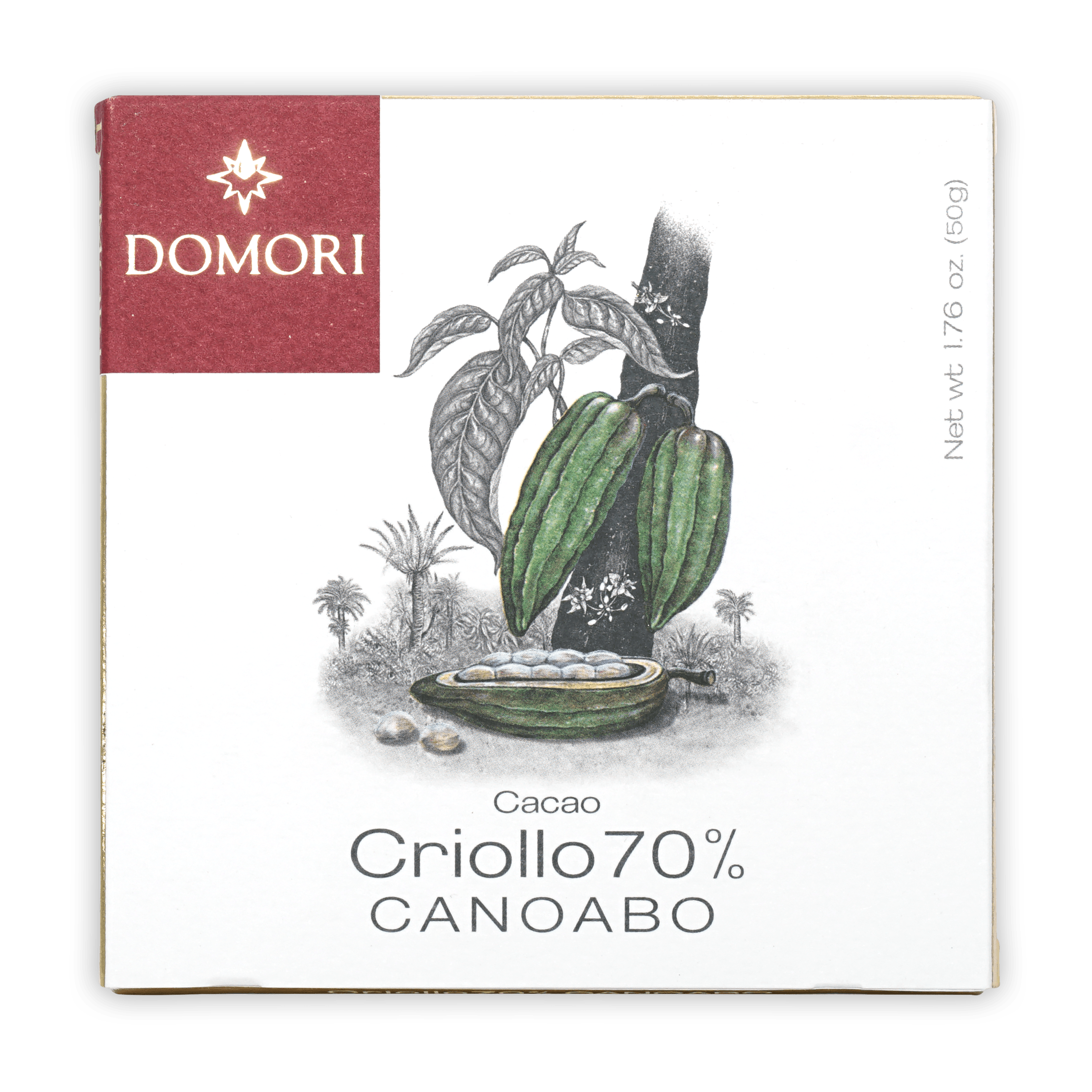 Domori Canoabo Criollo 70% limited edition cacao bar in box