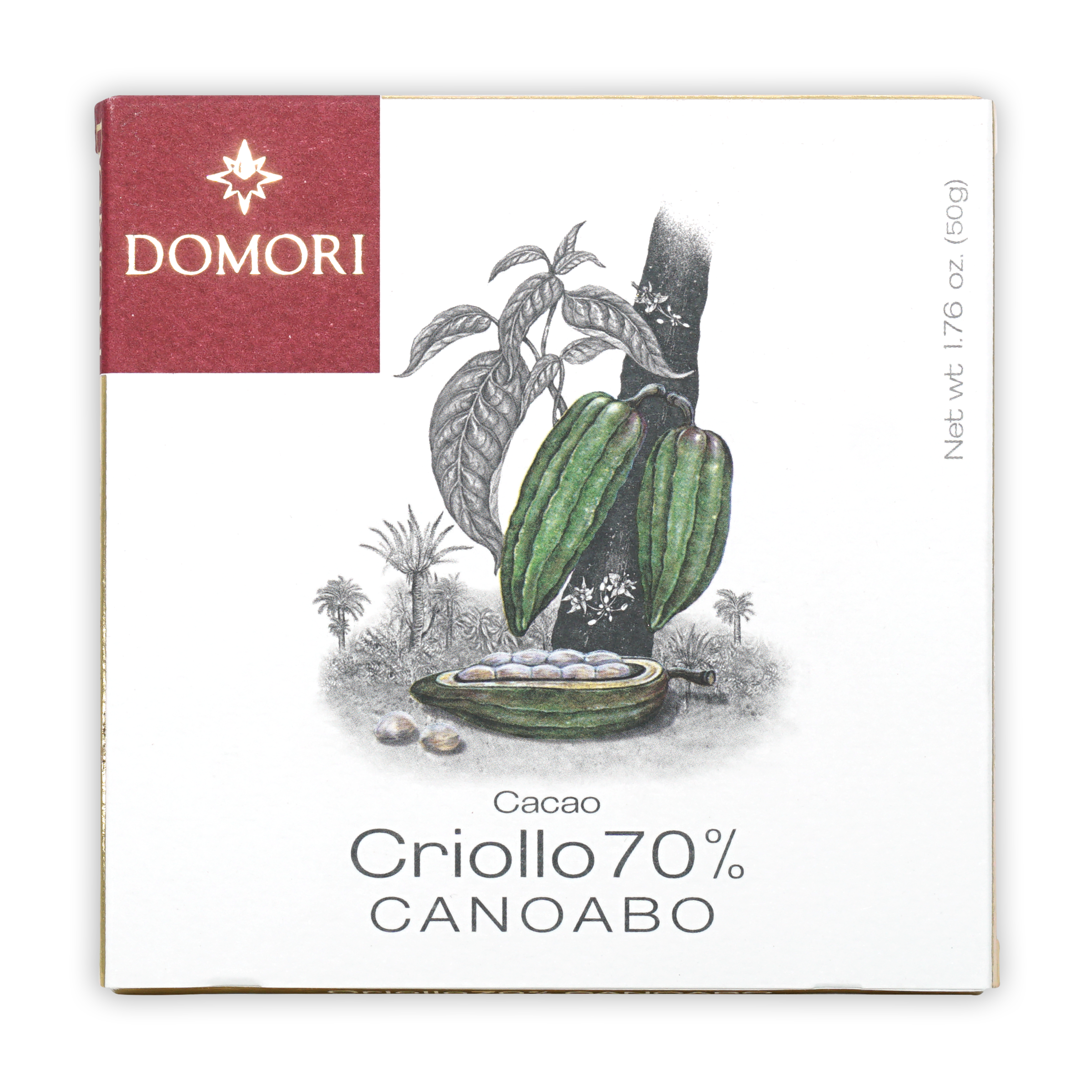 Domori Canoabo Criollo 70% limited edition cacao bar in box