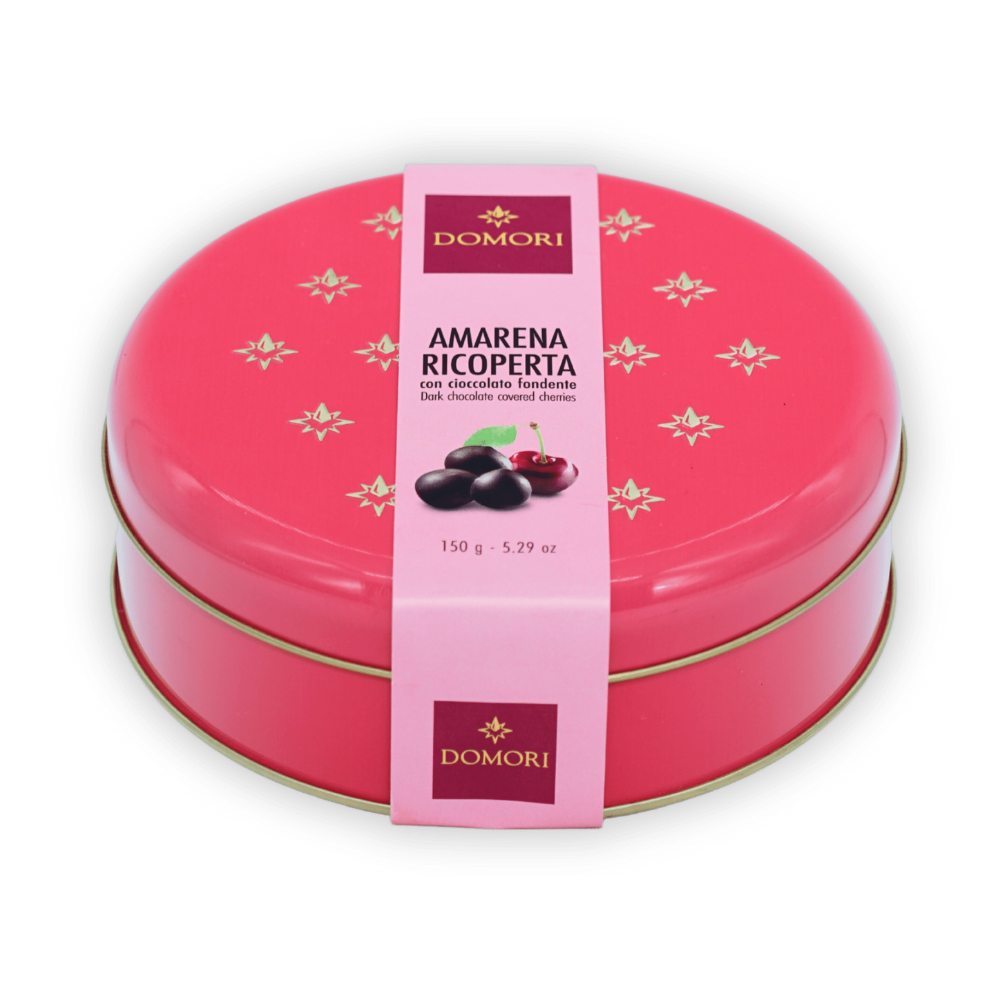 Domori Chocolate Coated Amarena Cherries Tin Gift Box (Best By: 05/30/24)