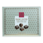 Domori 12pc praline gift box: light green with gold-black pattern, L’Oreal label