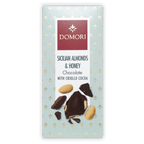 Domori dark milk chocolate bar with Sicilian almonds and honey